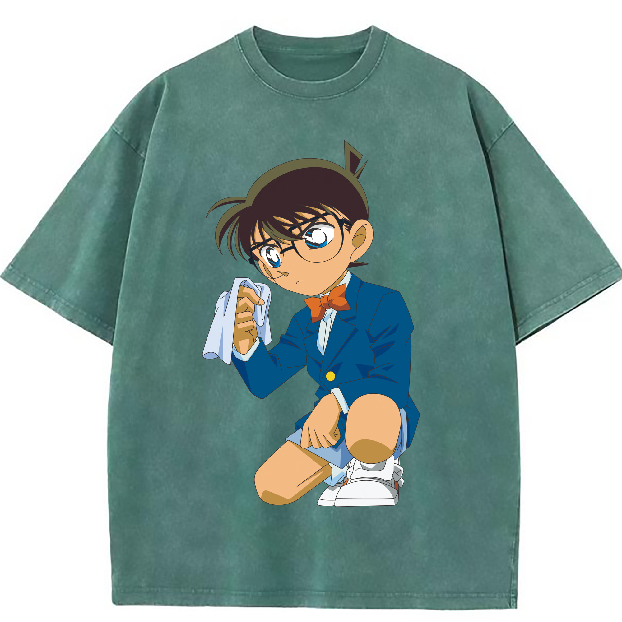 （画像用） 名探偵コナン 江戸川 コナン Detective Conan Conan Edogawa 綿100% ヴィンテージ風 半袖Tシャツ（フロントプリント）